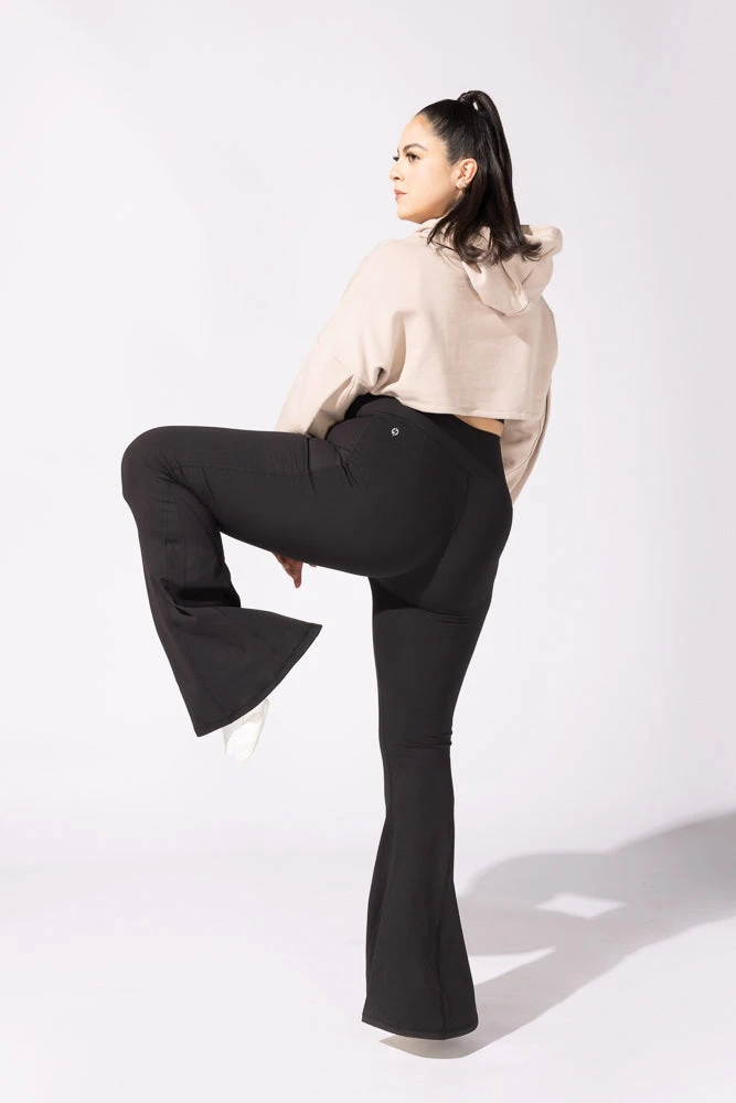 Crisscross Hourglass® Bell Bottom With Pockets - Black 10 Crisscross Hourglass® Bell Bottom With Pockets - Black - Image 10