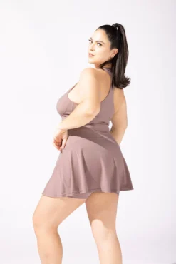 Matchpoint Workout Dress With Zipper - Dusty Mauve
