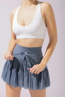 Pirouette Tiered Skort - Blue Mist -Popflex Store 17 OPF4634 Edit