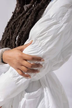 Pearl Peplum Puffer Jacket - White -Popflex Store 3 OPF0048