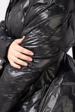 Pearl Peplum Puffer Jacket - Black -Popflex Store 52 OPF0327