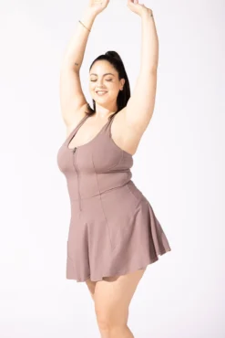 Matchpoint Workout Dress With Zipper - Dusty Mauve 15 Matchpoint Workout Dress With Zipper - Dusty Mauve -Popflex Store 7 OPF9317
