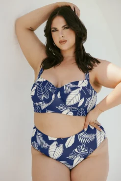 Boardwalk Bombshell Bikini Top - Blue Palm