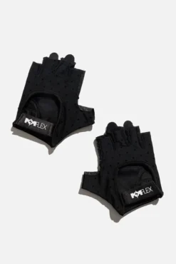 Luxe Mesh Training Gloves - Black Dot -Popflex Store BF PF Black PokaDot Mesh Glove Top