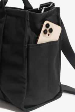 Sloane Tote - Black -Popflex Store BF PF Black Totebag Phone Pocket Side 967ed3f0 0308 42fb b11e 068b70308e24