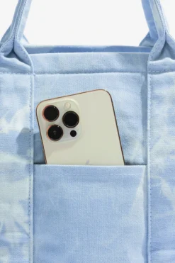 Sloane Tote - Cloud -Popflex Store BF PF BlueMarble ToteBag Phone Pocket Back 2f8921b4 f750 4455 a2b8 041be093e845