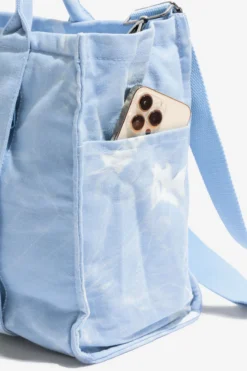 Sloane Tote - Cloud -Popflex Store BF PF BlueMarble ToteBag Phone Pocket Side