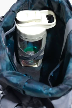Athena Backpack - Blue Mist -Popflex Store BF PF BlueMist Backpack X Strap Bottle Detail