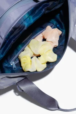 Delilah Duffle - Blue Mist -Popflex Store BF PF BlueMist Duffle Bag Inside Pocket Scrunchies Detail