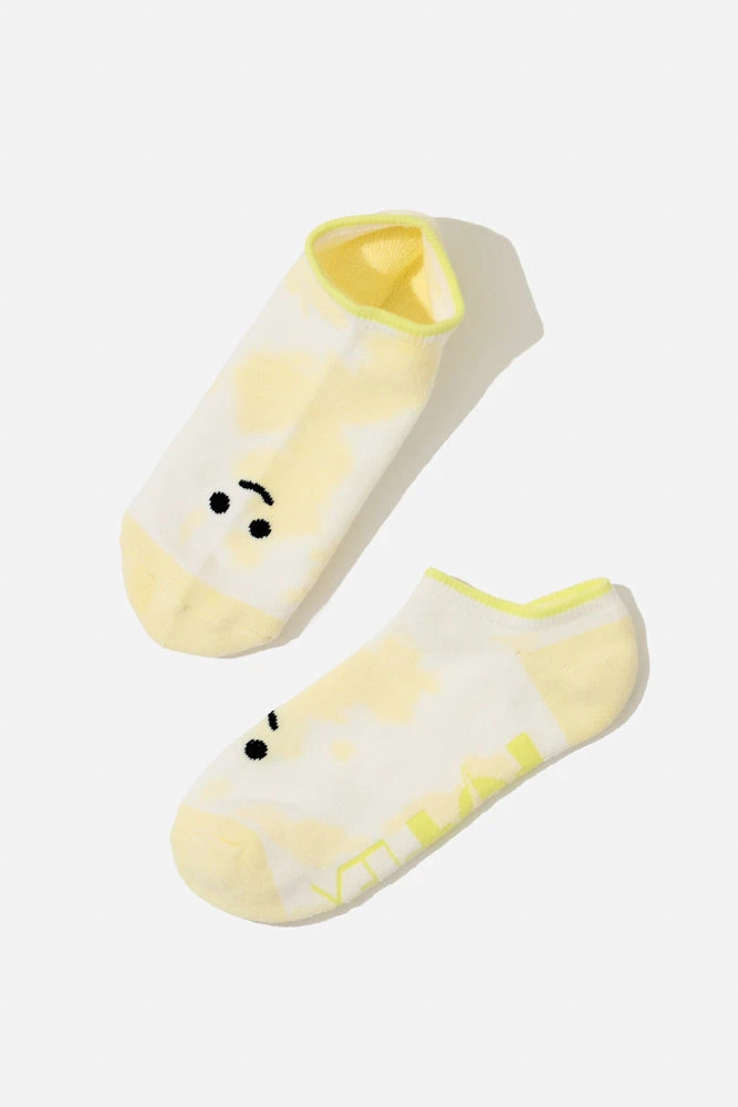 Happy Face Low Rise Socks - Yellow Tie Dye 5 Happy Face Low Rise Socks - Yellow Tie Dye - Image 5