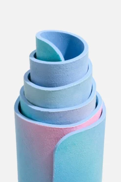 Super Wide 32” Vegan Suede Yoga Mat - Holographic -Popflex Store BF PF Holographic YogaMat Standing Detail