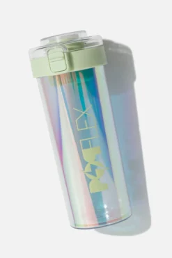 Iridescent Shaker Bottle - Light Green -Popflex Store BF PF Iridescent Protein Bottle Green Flat