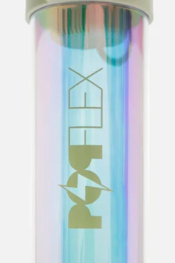 Iridescent Shaker Bottle - Light Green -Popflex Store BF PF Iridescent Protein Bottle Green Logo Detail