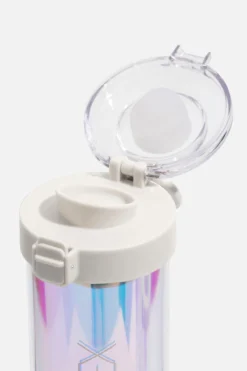 Iridescent Shaker Bottle - Cream -Popflex Store BF PF Iridescent Protein Bottle White Lid Detail