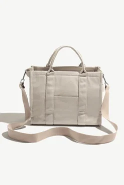 Small Sloane Tote - Taupe -Popflex Store BF PF Khaki ToteBag Small Back