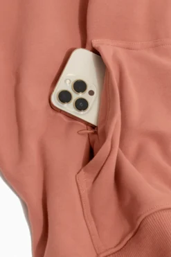 Ooey Gooey Half Zip Sweater - Canyon Clay -Popflex Store BF PF OoeyGooey Half Zip Hidden Pocket Cinnamon Edit