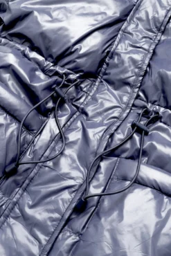 Pearl Peplum Puffer Jacket - Navy -Popflex Store BF PF Pearl Puffer Coat Navy Detail Edit