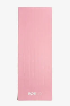 CloudCushion Vegan Suede Yoga Mat - Prismatic 0.5” Thick -Popflex Store BF PF Pink Prisma Thick YogaMat Flat BackView