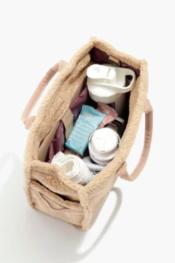 Sherpa Sloane Tote - Brown Bear -Popflex Store BF PF Sloane Sherpa Tote Teddy Inside Full