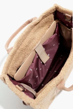 Sherpa Sloane Tote - Brown Bear -Popflex Store BF PF Sloane Sherpa Tote Teddy Laptop Pocket