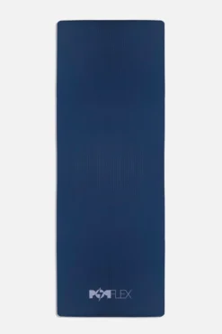 CloudCushion Vegan Suede Yoga Mat - Blue Jungle 0.5” Thick -Popflex Store BF PF Thick Yoga Mat Blue Jungle Flat Back Edit 1