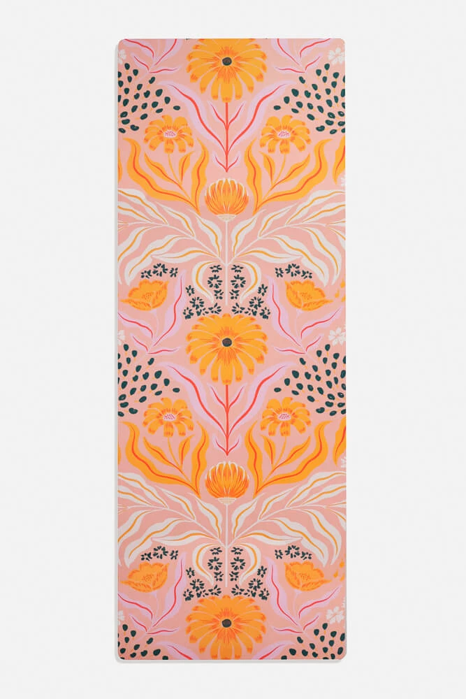 CloudCushion Vegan Suede Yoga Mat - Mandarin Hypnosis 0.5” Thick 2 CloudCushion Vegan Suede Yoga Mat - Mandarin Hypnosis 0.5” Thick - Image 2