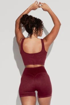 Crisscross Hourglass® Seamless Midi Shorts - Garnet -Popflex Store BeMySweetheartCropTop CCHGShorts Garnet 2555 Edit 7f3957fd 196f 4046 88ca 003e60498eef