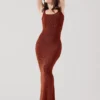 Hourglass Maxi Dress - Castaño Crinkle