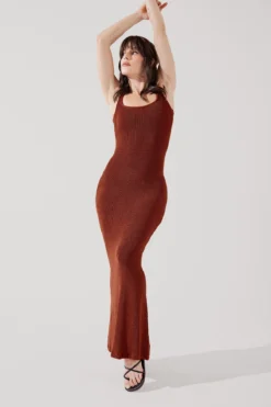 Hourglass Maxi Dress - Castaño Crinkle