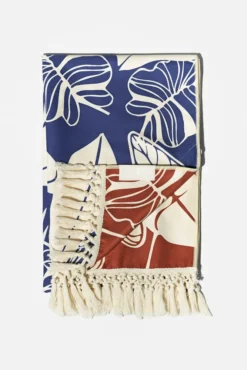 Sand To Studio Towel - Blue Palm And Castaño Palm -Popflex Store BeachTowels00031 Edit