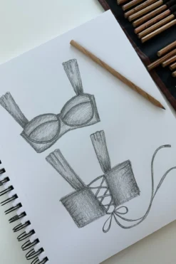 Boardwalk Bombshell Bikini Top - Black Rib -Popflex Store BoardwalkBombshellbikinitopsketchpopflex 1