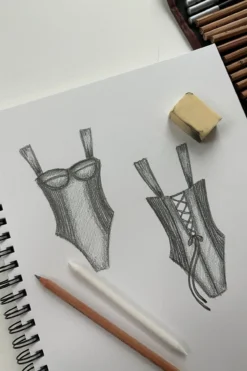 Boardwalk Bombshell One Piece - Black Rib -Popflex Store BoardwalkBombshellsketchpopflex 1