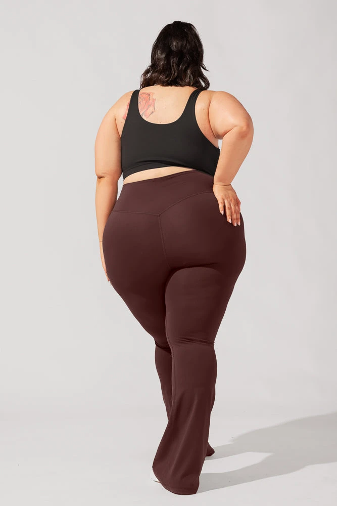 Crisscross Hourglass® Flared Leggings With Pockets - French Roast 6 Crisscross Hourglass® Flared Leggings With Pockets - French Roast - Image 6