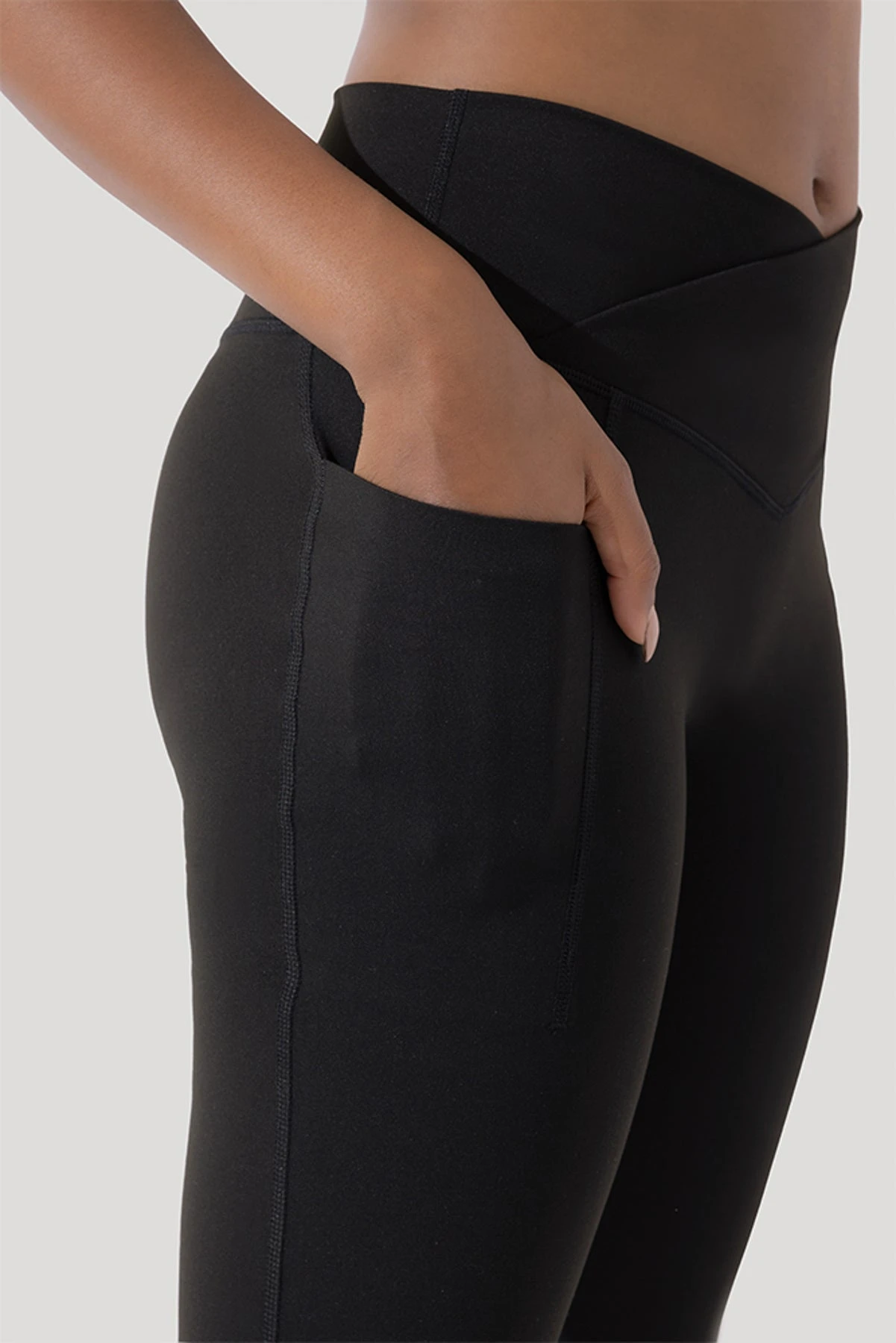 Crisscross Hourglass® Flared Leggings With Pockets - Black 2 Crisscross Hourglass® Flared Leggings With Pockets - Black - Image 2