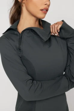 Chasing Pavements Mockneck Pullover - Raincloud 19 Chasing Pavements Mockneck Pullover - Raincloud -Popflex Store ChasingPavementsLongSleeveRunningTop CityGrey B1003 03296 Edit