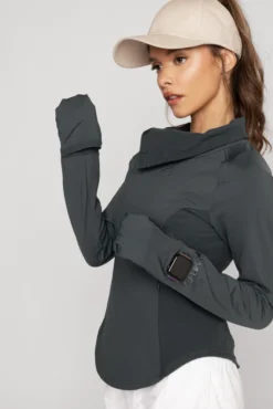 Chasing Pavements Mockneck Pullover - Raincloud 17 Chasing Pavements Mockneck Pullover - Raincloud -Popflex Store ChasingPavementsLongSleeveRunningTop CityGrey B1003 03311 Edit