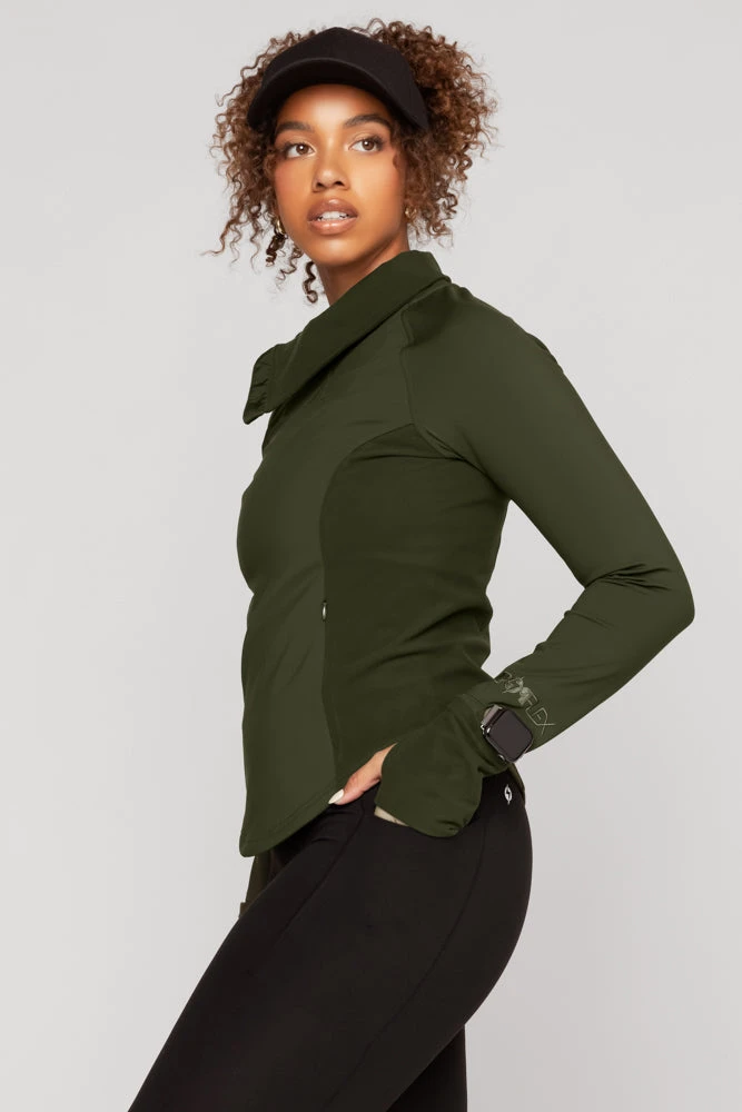 Chasing Pavements Mockneck Pullover - Evergreen 5 Chasing Pavements Mockneck Pullover - Evergreen - Image 5