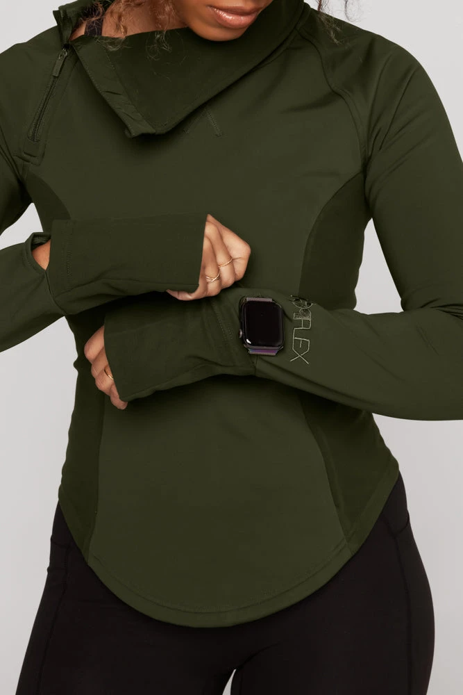 Chasing Pavements Mockneck Pullover - Evergreen 2 Chasing Pavements Mockneck Pullover - Evergreen - Image 2
