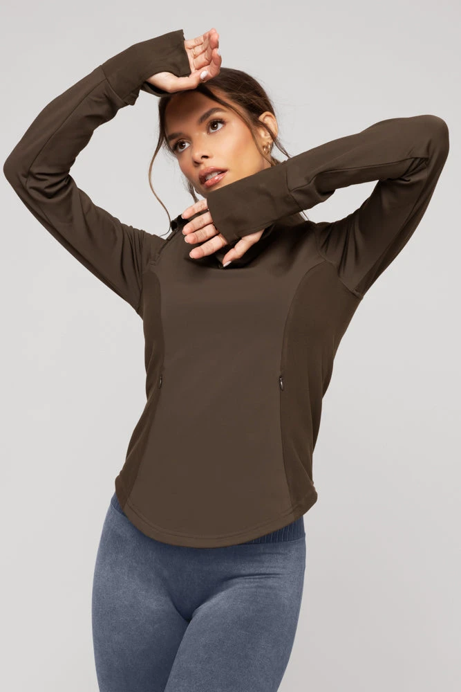 Chasing Pavements Mockneck Pullover - Dark Brown 2 Chasing Pavements Mockneck Pullover - Dark Brown - Image 2