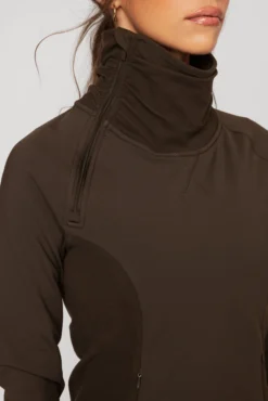 Chasing Pavements Mockneck Pullover - Dark Brown 13 Chasing Pavements Mockneck Pullover - Dark Brown -Popflex Store ChasingPavementsLongSleeveRunningTop Raincloud B1003 01904 Edit