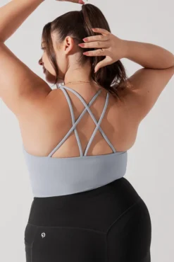 Cleo Corset Crop Bralette - Blue Stone -Popflex Store CleoCropBra BlueStone A1003 0620 Edit