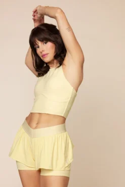 Cleo Corset Crop Bralette - Buttercream -Popflex Store CleoCropBralette A1003 Socks FrenchButtercream L1014 00999 Edit