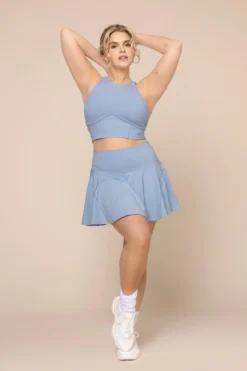 Cleo Corset Crop Bralette - Blue Storm -Popflex Store CleoCropBralette A1003 SupersculptTwirlSkort BlueStorm H1005 03209