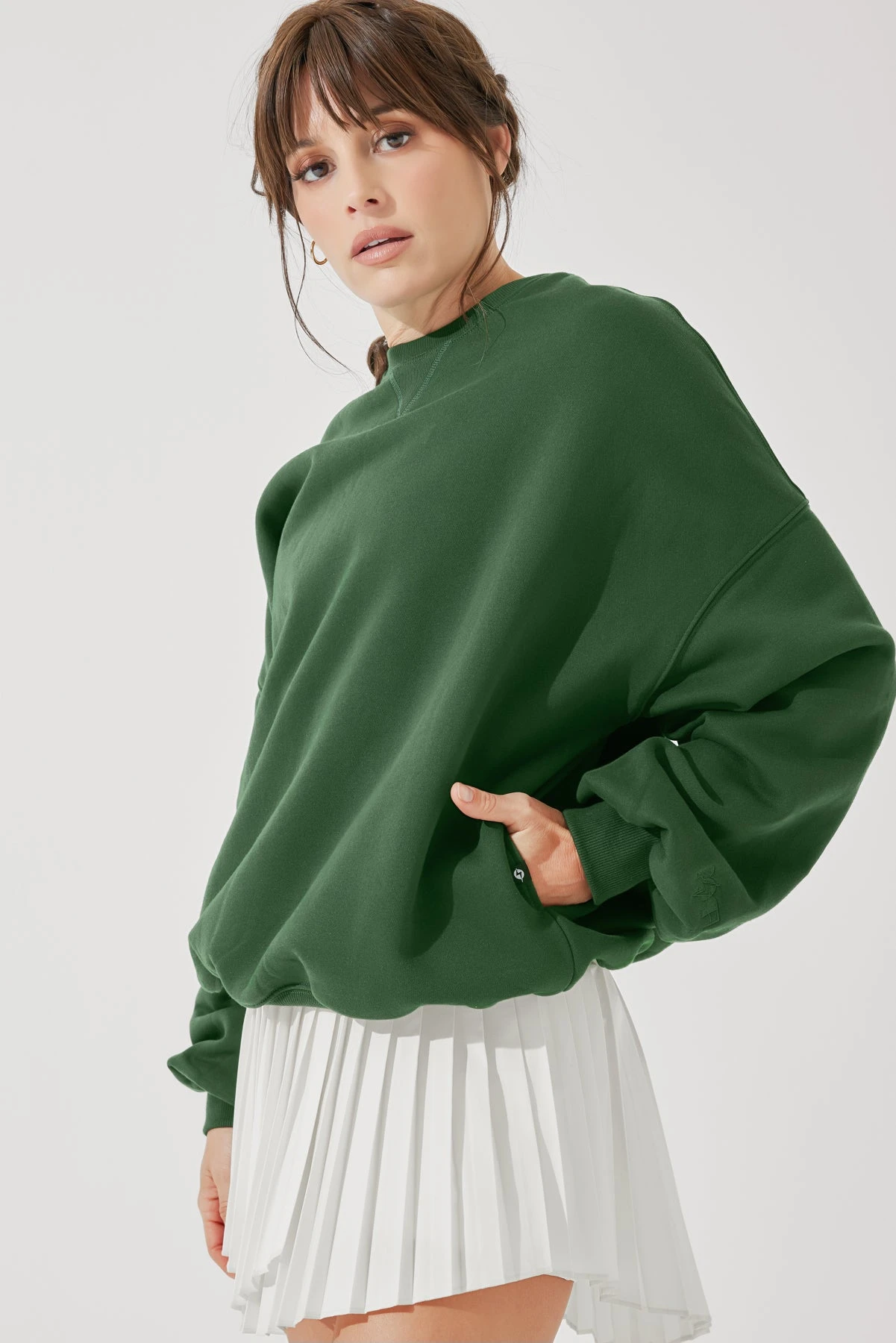 Cloud Crewneck Sweater - Fern Green 4 Cloud Crewneck Sweater - Fern Green - Image 4