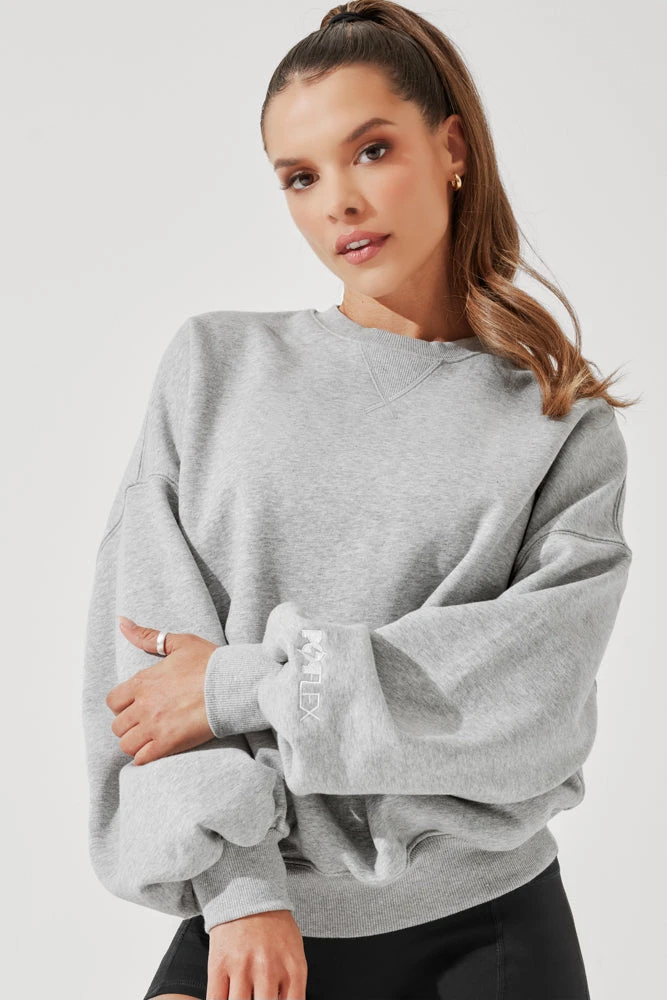 Cloud Crewneck Sweater - Heather Grey 5 Cloud Crewneck Sweater - Heather Grey - Image 5