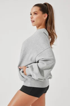 Cloud Crewneck Sweater - Heather Grey 17 Cloud Crewneck Sweater - Heather Grey -Popflex Store CloudCrewSweater HeatherGrey E1015 4187 Edit