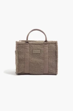 Small Sherpa Sloane Tote - Warm Ash -Popflex Store CopyofBF PF Sloane Sherpa Small Tote WarmAsh Front