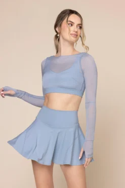 Coquette Long Sleeve Mesh Bra - Blue Storm -Popflex Store CoquetteLongSleeveMeshBra Blue Storm 1032 03831