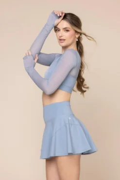 Coquette Long Sleeve Mesh Bra - Blue Storm -Popflex Store CoquetteLongSleeveMeshBra Blue Storm 1032 03847