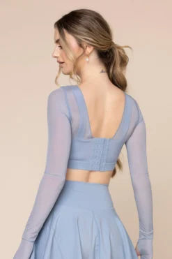 Coquette Long Sleeve Mesh Bra - Blue Storm -Popflex Store CoquetteLongSleeveMeshBra Blue Storm 1032 03855